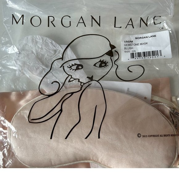 Morgan Lane silky eye mask in Blush jewel color - Picture 4 of 6
